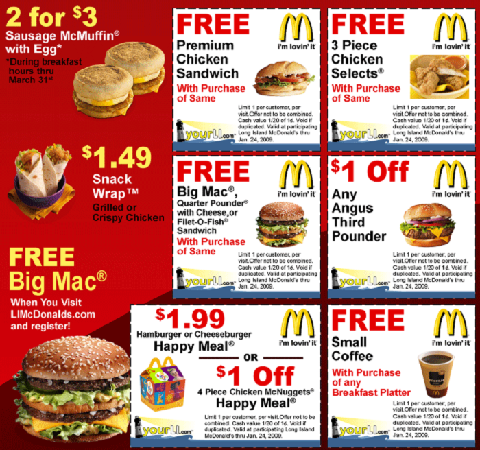 McDonalds Specials, Meal Deals, Coupons January 2024